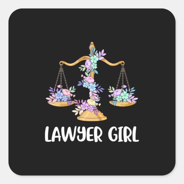 Lawyer Girl Quadratischer Aufkleber (Vorderseite)