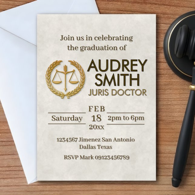 Lawyer Graduation  Einladung (Lawyer Graduation Invitation)
