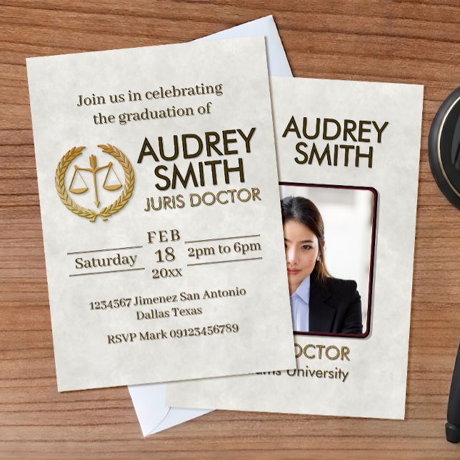 Lawyer Graduation with Photo Einladung (Von Creator hochgeladen)