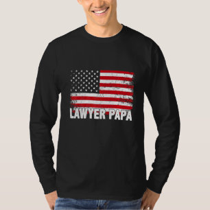 Lawyer Papa American Flag Vatertag T-Shirt
