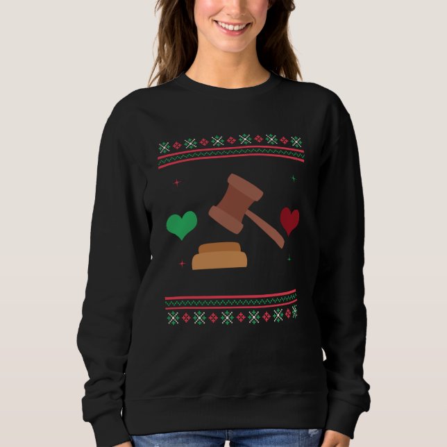 Lawyer Ugly Christmas Sweater Judge Attorney Sweatshirt (Vorderseite)