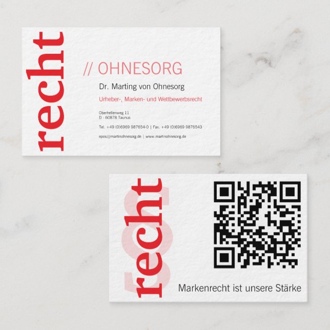 Lawyer With § Business Card Visitenkarte (Vorne/Hinten)