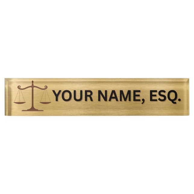 Lawyers Gift Desk Name Plate Namensplakette (Vorderseite)