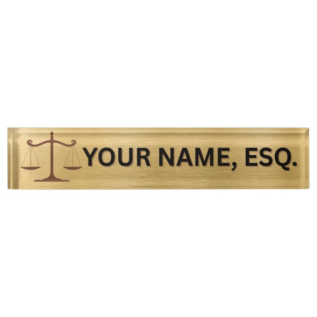 Lawyers Gift Desk Name Plate Namensplakette (Vorderseite)