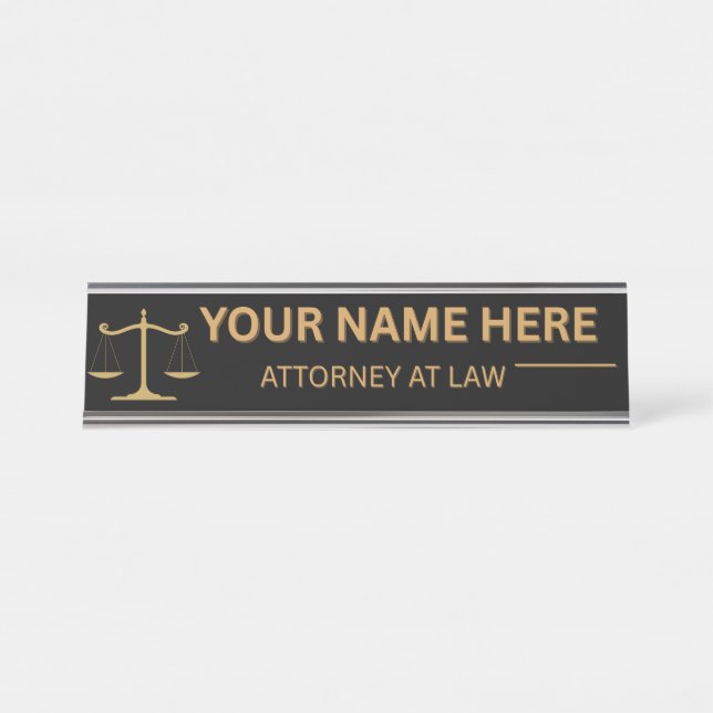 Lawyers Gift Desk Name Plate Schreibtischnamensplakette (Vorderseite )