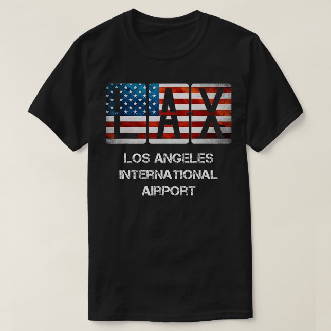 LAX Airport Los Angeles erschüttert amerikanische  T-Shirt (Design vorne)