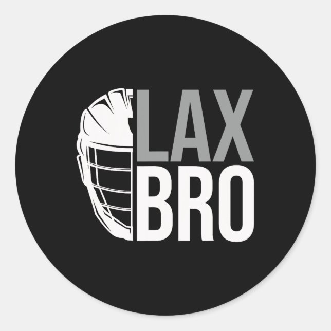 Lax Bro Funny Lacrosse Player Junge Kinder Runder Aufkleber (Vorderseite)