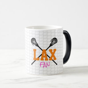 LAX Fan Lacrosse Sticks Net Sports Pink Orange Fun Verwandlungstasse