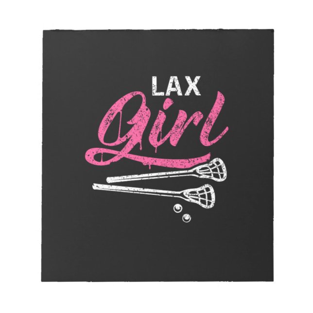 Lax Girl Lacrosse Stick Lacrosse Player Notizblock (Vorderseite)