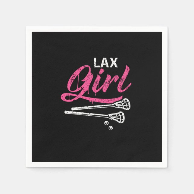 Lax Girl Lacrosse Stick Lacrosse Player Serviette (Vorderseite)