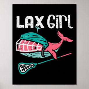 Lax Girl Lacrosse Whale Niedlich Sport Player Goal Poster