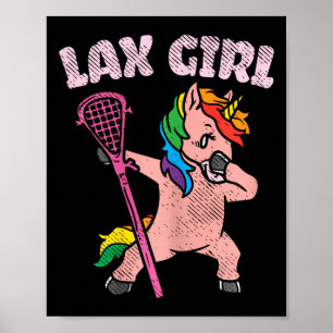 Lax Girl Unicorn Süße Tier Lacrosse Player Team Poster