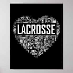 Lax Lacrosse Heart Liebe Player Lover Geschenk Poster