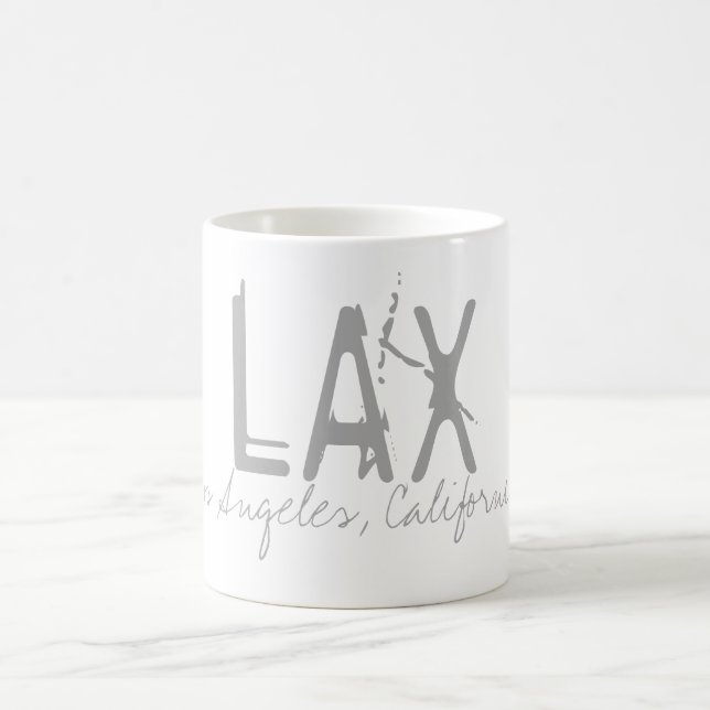 LAX Los Angeles Flughafen Typografie Kaffeetasse (Mittel)