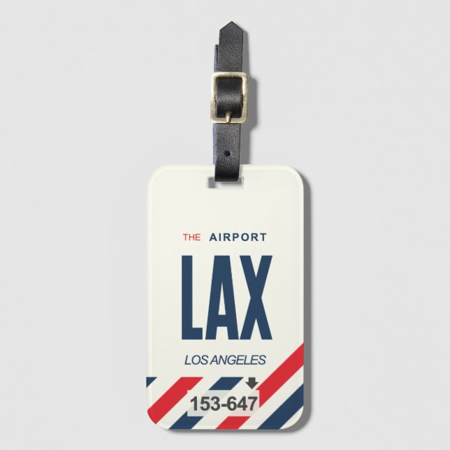 LAX Los Angeles Gepäckanhänger (Vorderseite Vertikal)