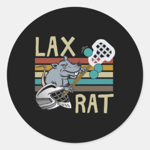 Lax Ratte Lacrosse Retro Vintage Runder Aufkleber