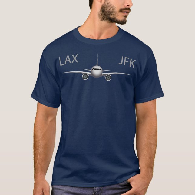 LAX zu JFK Reisende Fluggesellschaft Familie Urlau T-Shirt (Vorderseite)