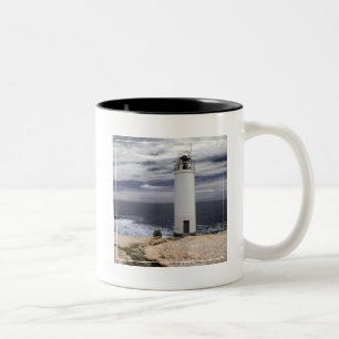 Laxe-Leuchtturm Galizien, Spanien Zweifarbige Tasse