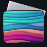 Layered Abstrakte, farbenfrohe Wavy Lines Laptopschutzhülle<br><div class="desc">Moderne und farbenfrohe abstrakte,  wellenförmige Mustermanschette.</div>