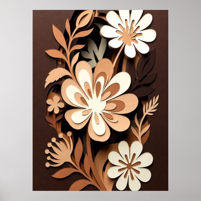 Layered Floral Paper-Cut Harmony Poster (Vorne)