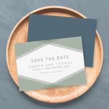 Layered Geometric & Blue Slate Save the Date