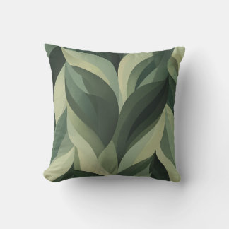 Layered Green Leaf Muster Kissen