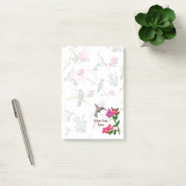 Layered Hummingbird Pink Garden Lrg Post-it Notes Klebezettel