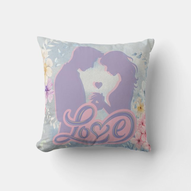 Layered Liebe Pillow - Einzigartiges Valentingesch Kissen (Vorderseite)