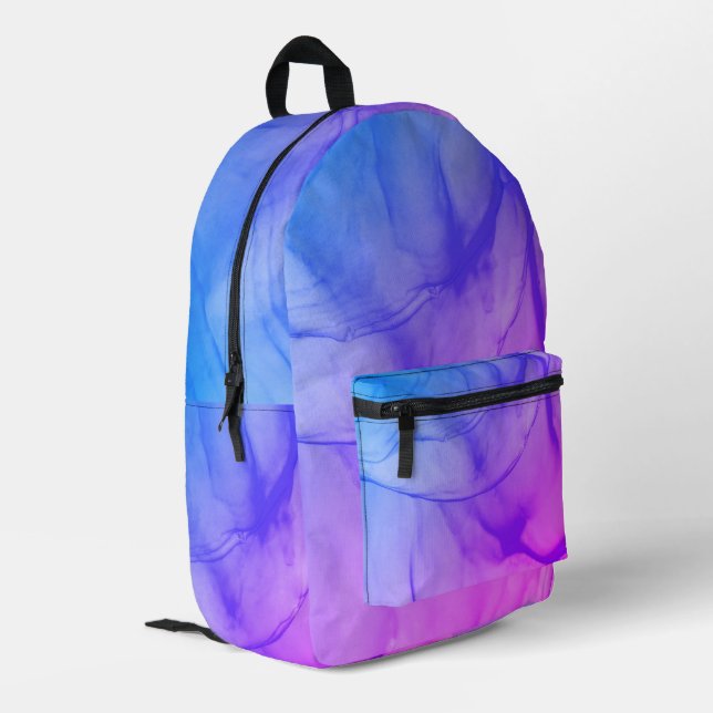 Layered Lila Bedruckter Rucksack (Rückseitige Ecke links)