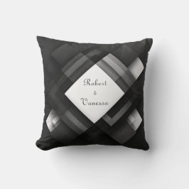 Layered Monochrome geometrische Abstrakte Hochzeit Kissen