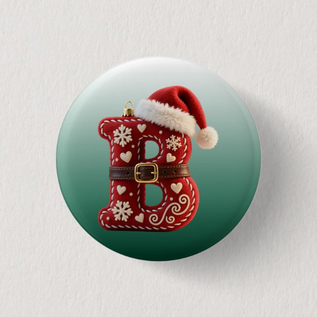 Layered Pastel Gold Trim Letter B Button (Vorderseite)