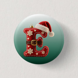 Layered Pastel Gold Trim Letter E Button