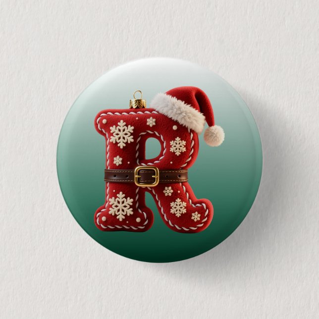 Layered Pastel Gold Trim Letter R Button (Vorderseite)