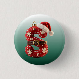 Layered Pastel Gold Trim Letter S Button