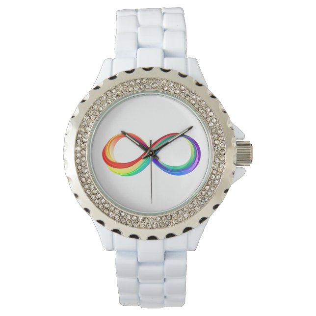 Layered Rainbow Infinity Symbol Armbanduhr (Vorderseite)