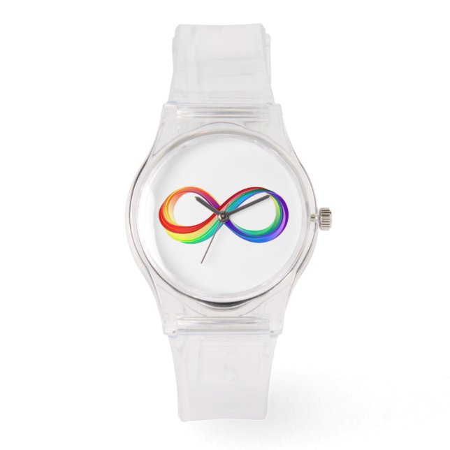 Layered Rainbow Infinity Symbol Armbanduhr (Vorderseite)