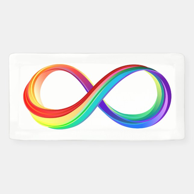 Layered Rainbow Infinity Symbol Banner (Horizontal)
