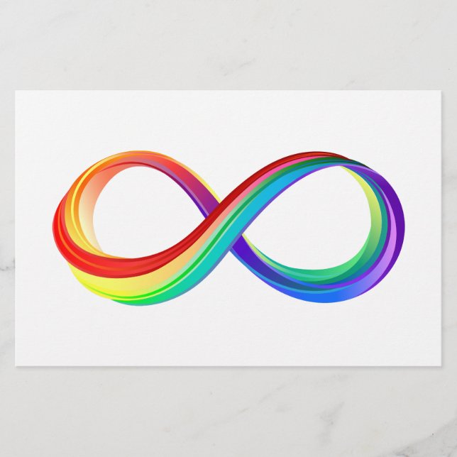 Layered Rainbow Infinity Symbol Briefpapier (Vorderseite)
