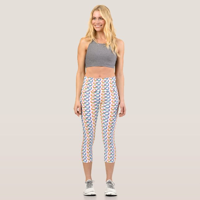 Layered Rainbow Infinity Symbol Capri Leggings (Vorderseite)