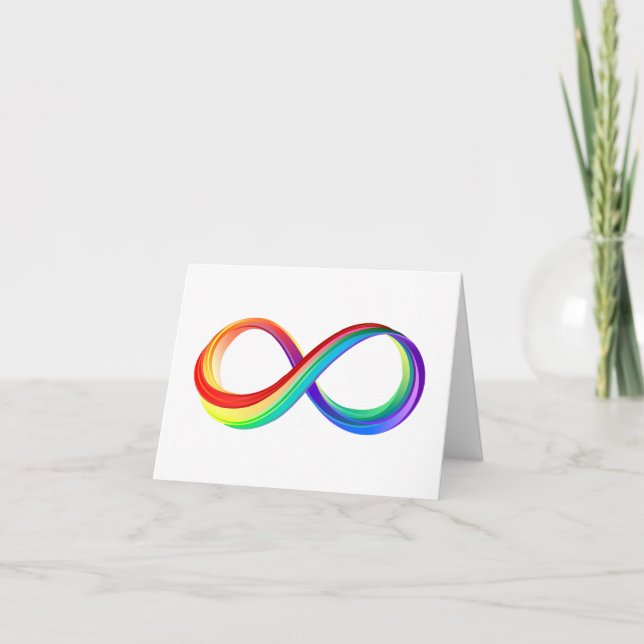 Layered Rainbow Infinity Symbol Dankeskarte (Vorderseite)