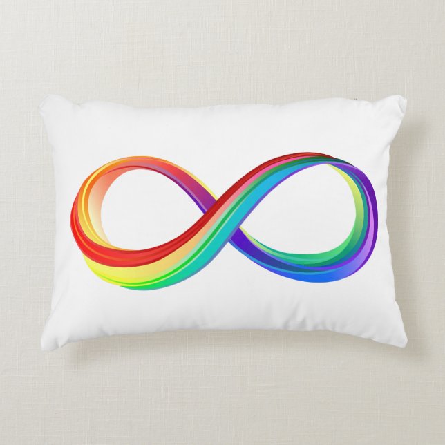 Layered Rainbow Infinity Symbol Dekokissen (Vorderseite)