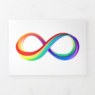 Layered Rainbow Infinity Symbol Dreifach Gefaltete Ankündigung
