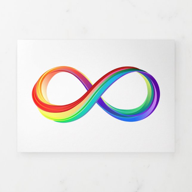 Layered Rainbow Infinity Symbol Dreifach Gefaltete Karte (Cover)