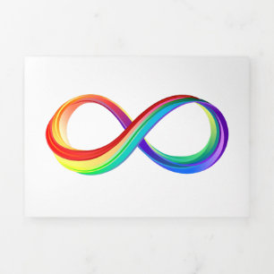 Layered Rainbow Infinity Symbol Dreifach Gefaltete Urlaubskarte