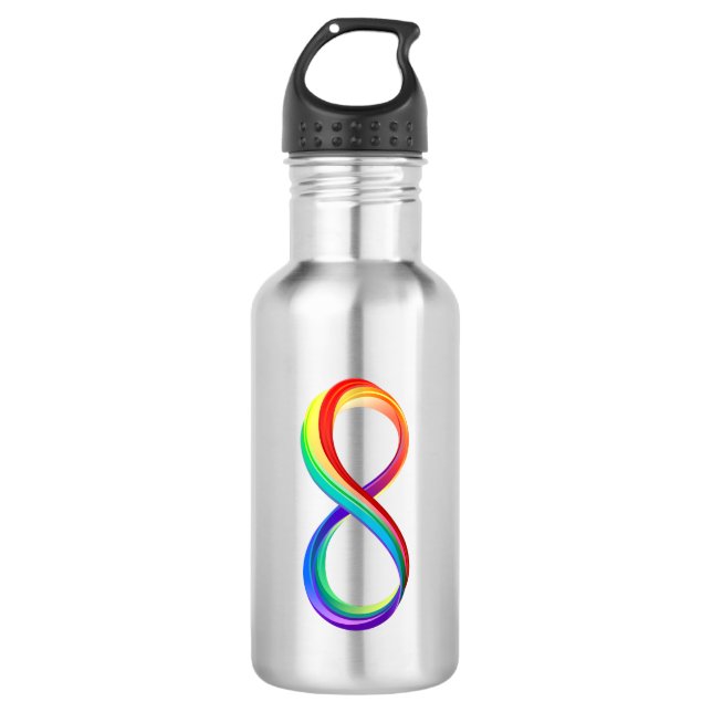 Layered Rainbow Infinity Symbol Edelstahlflasche (Vorderseite)