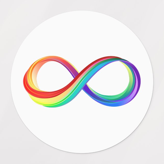 Layered Rainbow Infinity Symbol Etiketten (Design 1)
