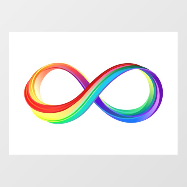 Layered Rainbow Infinity Symbol Fensteraufkleber (Blatt)