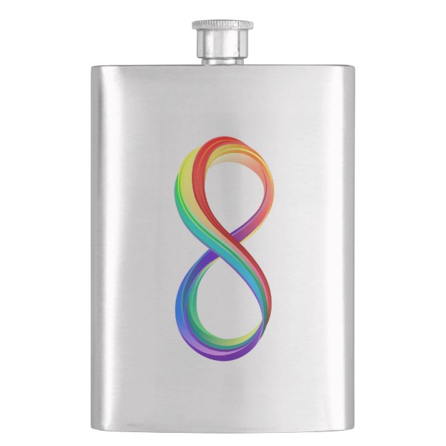Layered Rainbow Infinity Symbol Flachmann (Vorderseite)