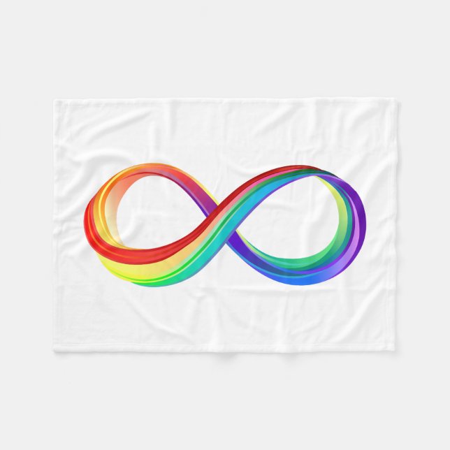 Layered Rainbow Infinity Symbol Fleecedecke (Vorderseite (Horizontal))