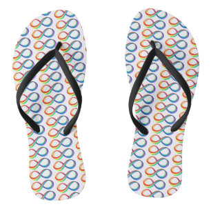 Layered Rainbow Infinity Symbol Flip Flops